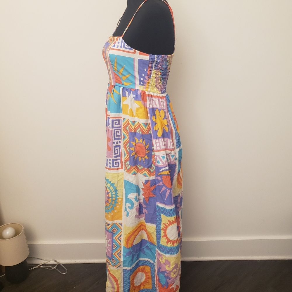 Cotton Sun Print Beach Sun Dress - Picture 3 of 4